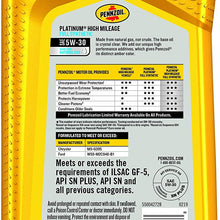 Pennzoil Platinum High Mileage Full Synthetic Motor Oil 5W-30 – 1 Quart (Case of 6)