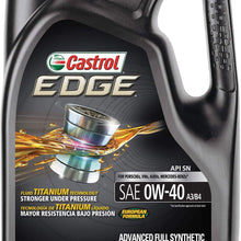 Castrol 03101 EDGE 0W-40 A3/B4 Advanced Full Synthetic Motor Oil, 5 quart, 1 pack