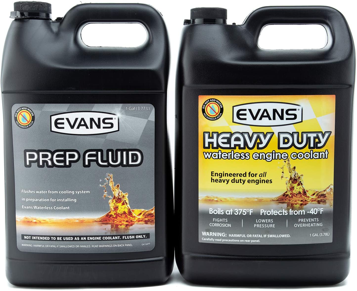 Evans Coolant EC61001 EC41001 Heavy Duty Waterless Coolant and Prep Fluid, 2 Gallon Combo Pack