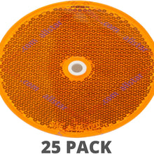 [ALL STAR TRUCK PARTS] Class A 3-3/16" Round Reflector with Center Mounting Hole - 2 Pack for Trailers, Trucks, Automobiles, Mail Boxes, Boats, SUV's, RV's, Industrial Applications (Red, 2)