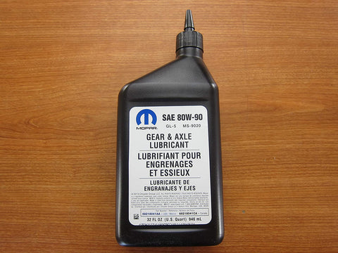 Chrysler Dodge Jeep Ram 1 Quart SAE 80W-90 Gear & Axle Lubricant Mopar OEM