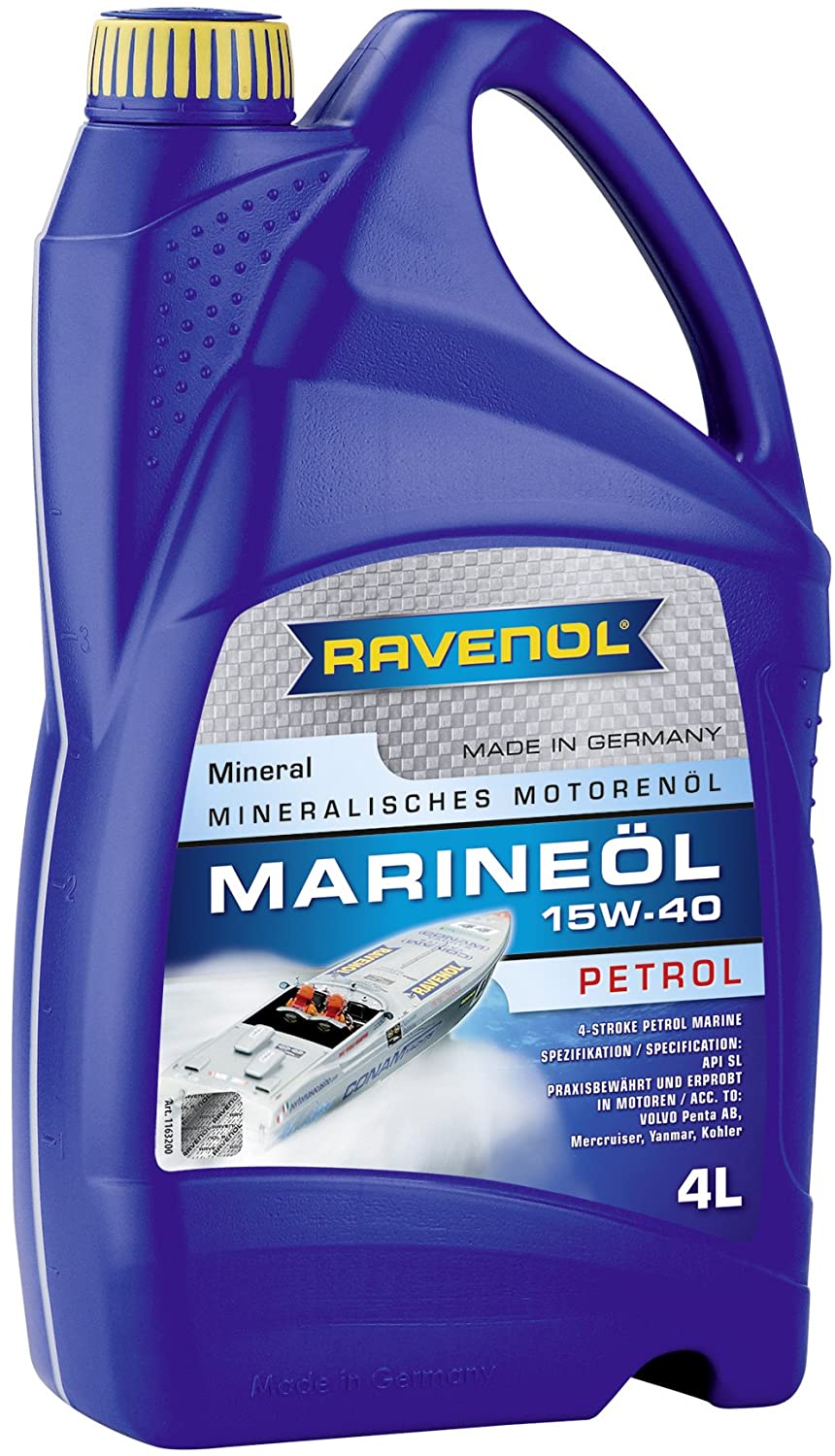 RAVENOL J1V2002 SAE 15W-40 Marine Oil - Gasoline Engines API SL (4 Liter)