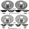 Power Stop K4107 Front & Rear Brake Kit with Drilled/Slotted Brake Rotors and Z23 Evolution Ceramic Brake Pads