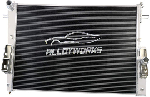 ALLOYWORKS 3 Row Core Full Aluminum Radiator For 2008 2009 2010 Ford F-250 F-350 F-450 F-550 Super Duty 6.4L V8 Diesel