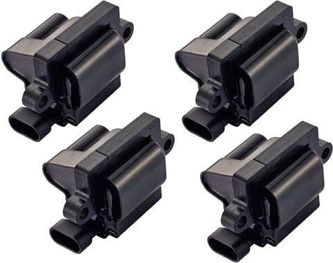 Pack of 4 Square Ignition Coils for Cadillac Chevrolet GMC Sierra Silverado Yukon 1500 2500 3500 Workhorse 5.3L 6.0L 8.1L 4.8L H6T55171ZC 52-1618 5C1083 C1208 GN10298 D581