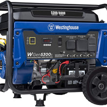 Westinghouse WGen9500DF Dual Fuel Portable Generator-9500 Rated 12500 Peak Watts Gas or Propane Powered-Electric Start-Transfer Switch & RV Ready, CARB Compliant