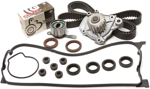 Evergreen TBK224VCT Compatible With Honda Civic EX SL 1.6 SOHC Timing Belt Kit Valve Cover Gasket Water Pump