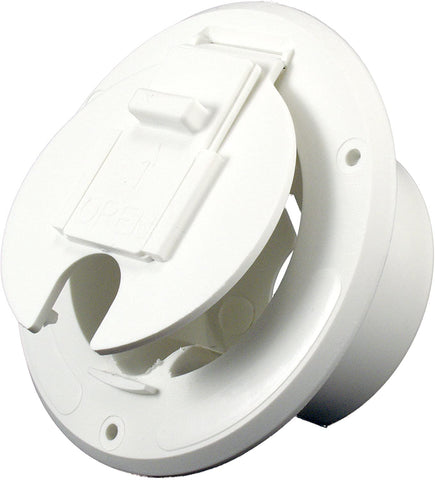 JR Products S-23-10-A White 30 Amp Round Electric Cable Hatch