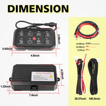 8 Gang Switch Panel, AKD Part Circuit Control Box Universal Jeep Switch Box Wiring Harness Touch Panel On Off Button for Pickup ATV UTV Truck Marine
