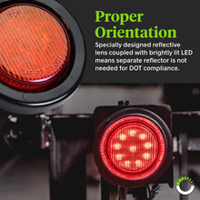 8pc 2" Red Round Trailer LED Marker Lights [DOT Approved] [Reflector Lens][10 LED] [Grommet] [Flush-Mount] [Waterproof IP67] Marker Lights for Trailer Truck