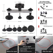 Super PDR 68pcs Auto Body Paintless Dent Removal Repair Tools Kits Dent Lifter Slide Hammer Pro Tabs Tap Down LED Reflector Board with Tool Bag