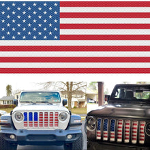 Sunluway Front Grille Grid Grill Screen Insert Mesh Guard US Flag Iron for Jeep Wrangler JL & Gladiator JT 2018-2021