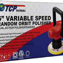 TCP Global Model EP-502-6" Variable Speed Random Orbit Dual-Action Polisher with a 6 Pad Professional Buffing and Polishing Kit - Buff, Polish & Detail Car Auto Paint