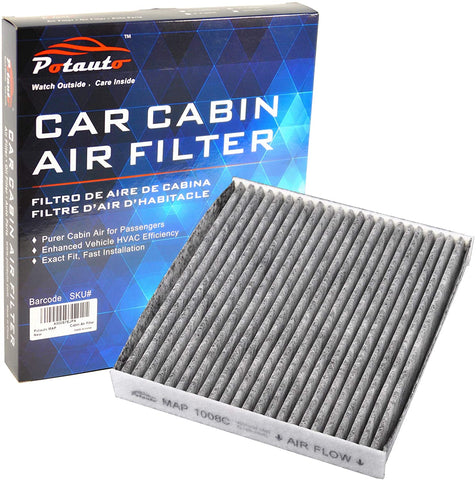 POTAUTO MAP 1008C (10-Pack) Heavy Activated Carbon Car Cabin Air Filter Replacement compatible with LEXUS, PONTIAC, SCION, SUBARU, TOYOTA