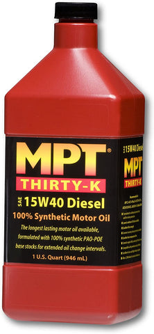 MPT Industries MPT33 - 15W/40 Hi-Performance Fully Synthetic Diesel Motor Oil - 1 Quart Bottle