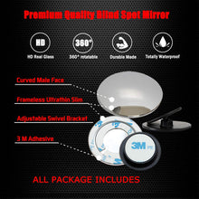 Ampper Blind Spot Mirror, 2" Round HD Glass Convex Rear View Mirror, Pack of 2