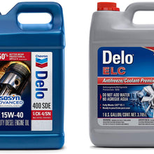 Chevron Delo 400 SDE 15W40 CK-4, 2.5 Gallon Jug, Single bundle with Delo ELC Antifreeze and Coolant Premixed 50/50