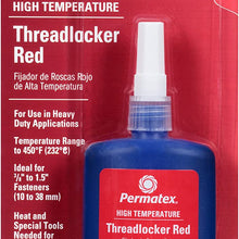 Permatex 27200 Hiigh Temperature Threadlocker Red, 10 ml