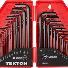 TEKTON Hex Key Wrench Set, 30-Piece (.028-3/8 inch, 0.7-10 mm) | 25253