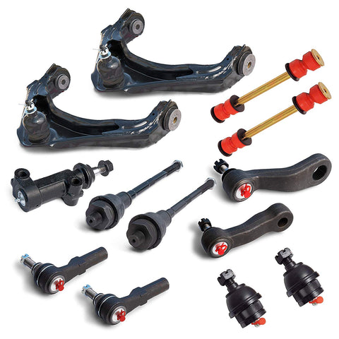 Suspension Dudes 13pc Upper Control Arm for Chevy Hummer Sierra Tie Rod Ball Joint Pitman Idler Arm Sway Bar Links 8-Lug