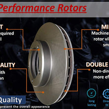 2012 For Dodge Grand Caravan Front Disc Brake Rotors and Ceramic Brake Pads