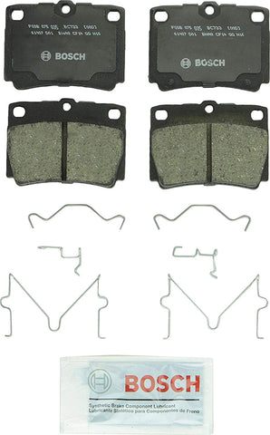 Bosch BC733 QuietCast Premium Ceramic Disc Brake Pad Set For 1997-2004 Mitsubishi Montero Sport; Rear