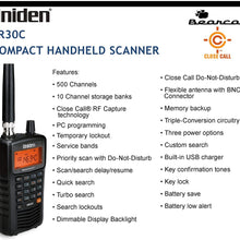 Uniden BC75XLT, 300-Channel Handheld Scanner, Emergency, Marine, Auto Racing, CB Radio, NOAA Weather, and More. Compact Design. (New replacement model, Replaced by Uniden SR30C Bearcat)
