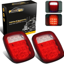 Partsam 2x Universal 16 LED Stop Tail Turn Signal Backup Reverse Brake Clearance Marker Lights Lamps Red/White Replacement for Jeep YJ JK CJ Truck Trailer Waterproof 12V