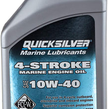 Quicksilver 8M0148476 4-Stroke Marine Engine Oil – 10W40 – 32oz Bottle