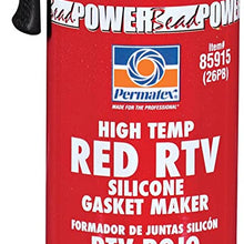 Permatex 81160 High-Temp Red RTV Silicone Gasket, 3 oz