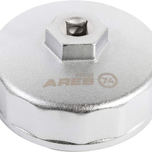 ARES 56041 – Adjustable 3-Jaw Oil Filter Wrench – 2 1/2-Inch to 4 Inch (63mm to 101mm) Capacity – Use with 3/8 or 1/2-Inch Drive Ratchets or 7/8-Inch Wrenches – Carbon Steel Construction
