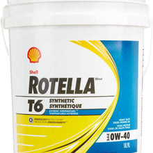 Shell ROTELLA 550036271 T6 Full Synthetic Heavy Duty 0W-40 Engine Diesel Oil - 5 Gallon Pail