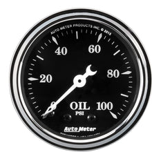 AUTO METER 1721 Gauge Oil Pressure (Old TYME Black Gauge, Oil Press, 2 1/16", 100Psi, Mech, Old TYME Black)