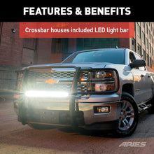 ARIES 2170014 Pro Series Black Steel Grille Guard with Light Bar, Select Ford F-250, F-350, F-450, F-550 Super Duty