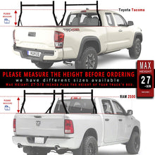 Truck Ladder Rack 800lbs Capacity Heavy Duty Extendable Universal Pickup Rack Two-bar Set Matte Black One Pair