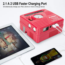 Car Jump Starter with Air Compressor, 1000 AMP Peak Jump Cable, 120 PSI Air Pump, 18000mAh Li-on Battery Jump Pack, Built-in 2 USB Ports and 2 LED Lights