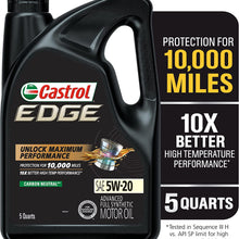Castrol 03084C Edge 5W-30 Advanced Full Synthetic Motor Oil, 5 Quart
