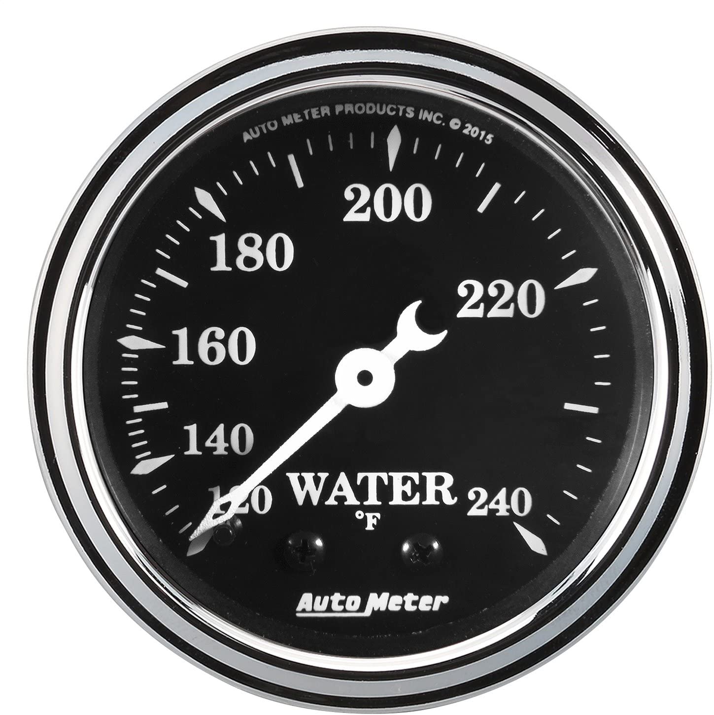 AutoMeter 1733 Gauge,Water Temp, 2-1/16, 120-240f, Mech, Old Tyme Blk