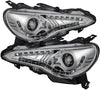 Spyder Auto (PRO-YD-SUBRZ12-C) Chrome Projector Headlight with LED Daytime Running Light - Pair (Chrome)