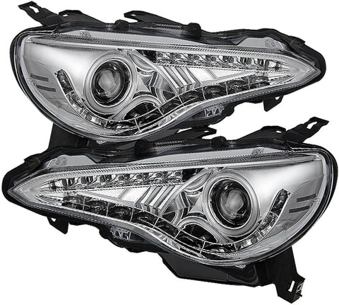 Spyder Auto (PRO-YD-SUBRZ12-C) Chrome Projector Headlight with LED Daytime Running Light - Pair