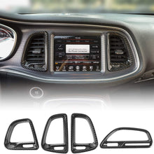Voodonala for Challenger Center Console Air Condition Outlet Vent Trim Accessories for Dodge Challenger 2015 up (Carbon Fiber Grain, 4ps)