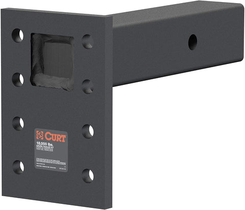 CURT 48329 Adjustable Pintle Mount for 2-1/2-Inch Hitch Receiver, 18,000 lbs, 6-1/2-Inch Drop, 8-Inch Length
