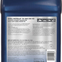 Shell Rotella T6 Full Synthetic 5W-40 Diesel Engine Oil (2.5-Gallon, Single Pack)