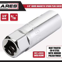 ARES 11018 - 16mm 3/8-inch Drive Thin Wall Magnetic Spark Plug Socket - 12-Point Design For Enhanced Grip and Fit - Walls 2mm Thinner Than Standard Spark Plug Sockets