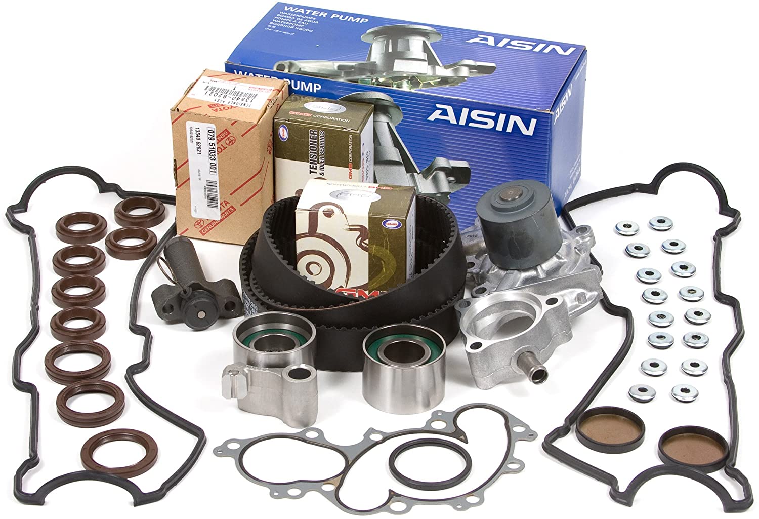 Fits 95-04 Toyota 3.4 DOHC 24V 5VZFE Timing Belt Kit w/Hydraulic Tensioner AISIN Water Pump Valve Cover Gasket