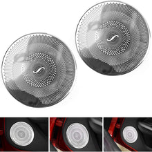 Artudatech 2PCS Car Stainless Steel Door Speaker Cover Frame Trim For Ford Mustang 15-18