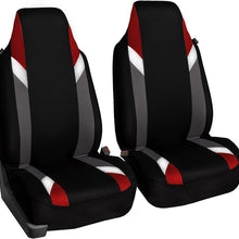 FH Group FB133102 Premium Modernistic Seat Covers Red/Black- Fit Most Car, Truck, SUV, or Van