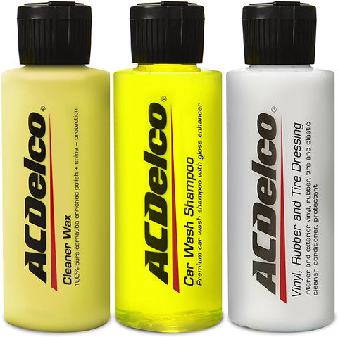 ACDelco 10-8074 Vehicle Cleaning Kit with Car Wash Shampoo, Cleaner Wax, and Vinyl/Rubber/Tire Dressing