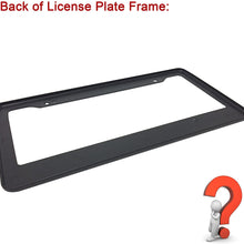 Mega Racer (Pack of 2) JDM Style Matte Black License Plate Frame Front and Rear Cover Holder Tag US Auto Car Sedan Truck SUV RV Van