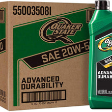 Quaker State Advanced Durability Conventional 20W-50 Motor Oil (1-Quart, Case of 6)
